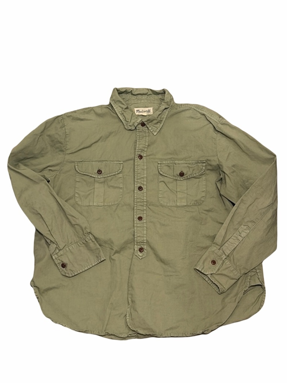 Madewell Olive Green Button-Up Utility Shirt